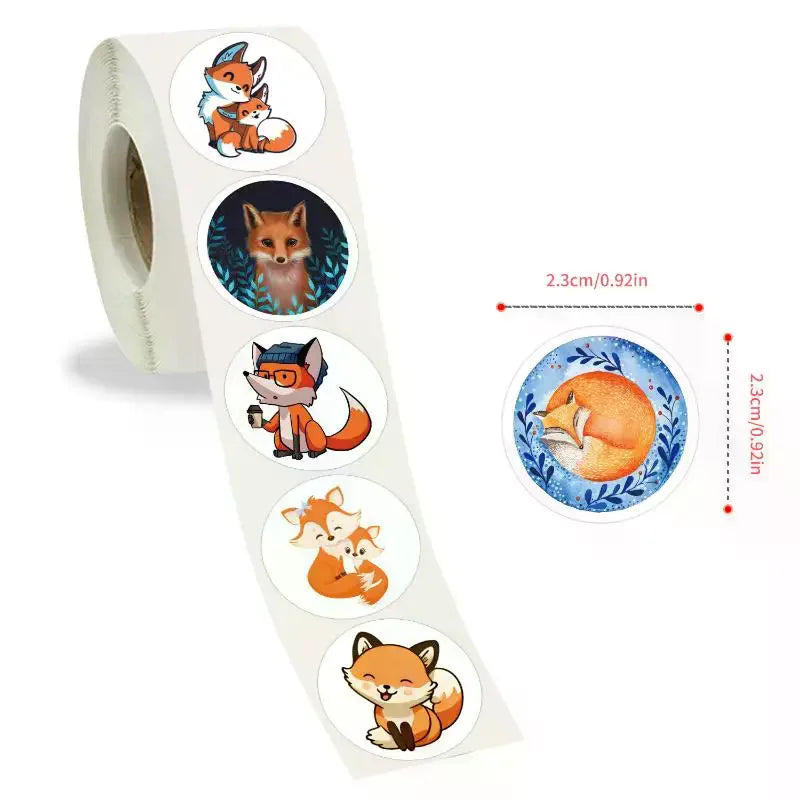 Cute Fox Roll Stickers – 8 DIY Craft Decal Designs | PVC Craft Sticker Roll Qme
