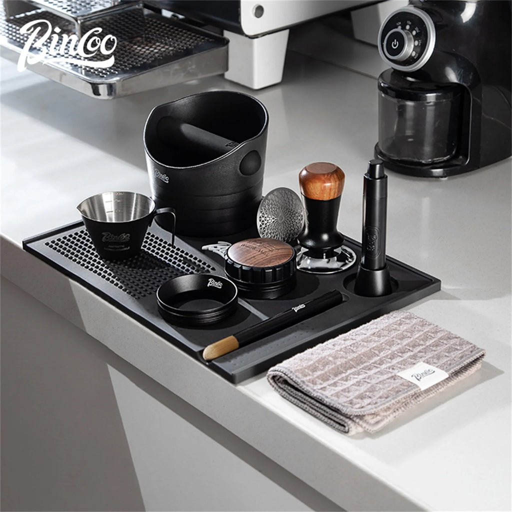 Bincoo Coffee Bar Mat Heavy Duty PVC with Drainage Area Coffee Bar Mat Qst