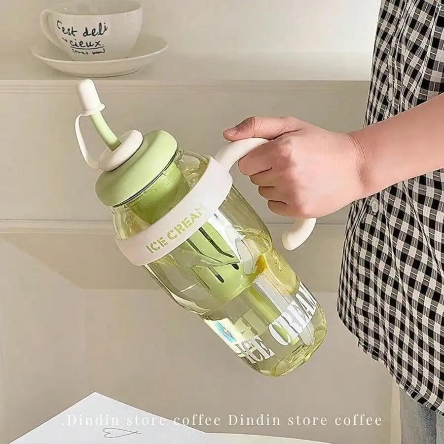 1300ml Large Capacity Ice Cup with Straw – Summer Tumbler Large Capacity Tumbler Qme