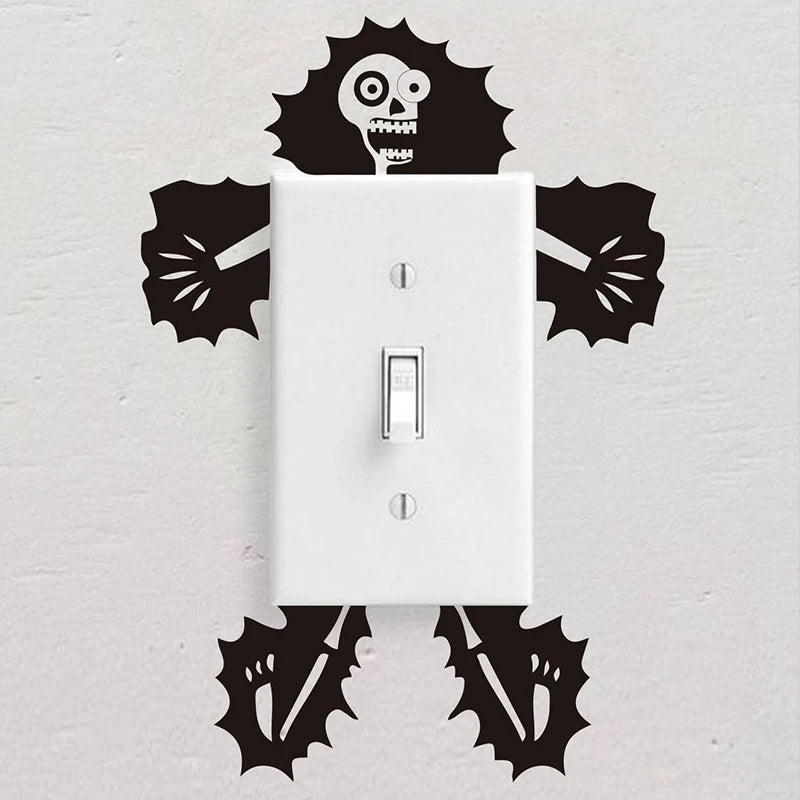 Skeleton Switch Sticker – Halloween Wall Decal Self-Adhesive Wall Decal Sticker Qst