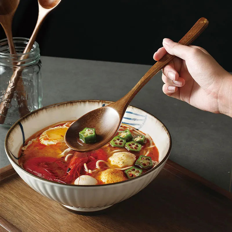 Wooden Cooking Spoon – Kitchen Utensil for Soup, Tea & Coffee Wooden Cooking Spoon Qme