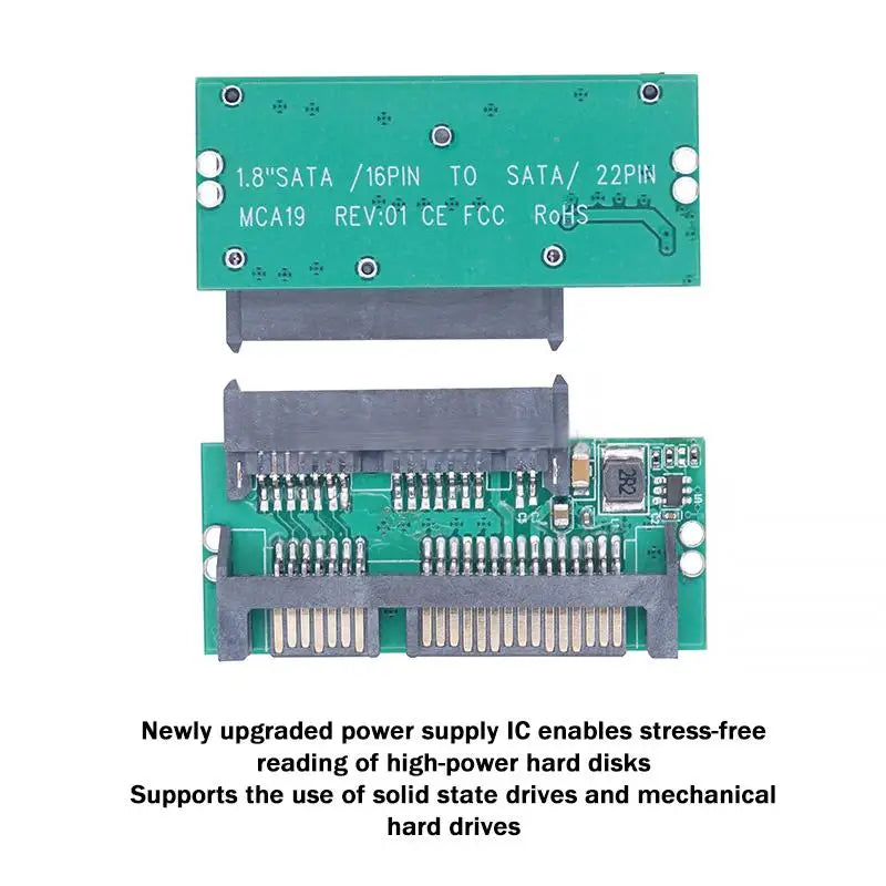1.8" Micro SATA to 2.5" SATA Adapter Card 3.3V for Laptop SSD SATA Adapter Card Qme