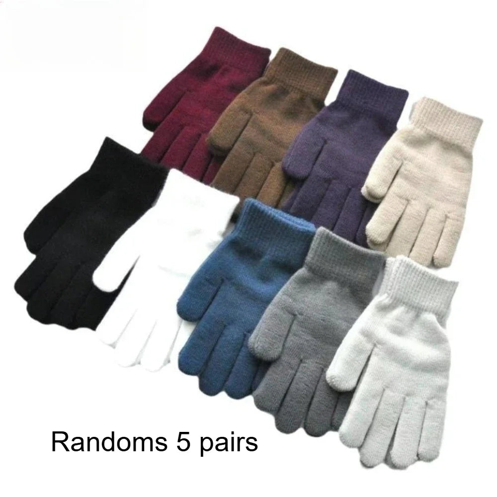 Winter Knitted Gloves Soft Thermal Elastic Cuff – 2 or 5 Pairs Winter Knitted Gloves Qme Randoms 5pairs