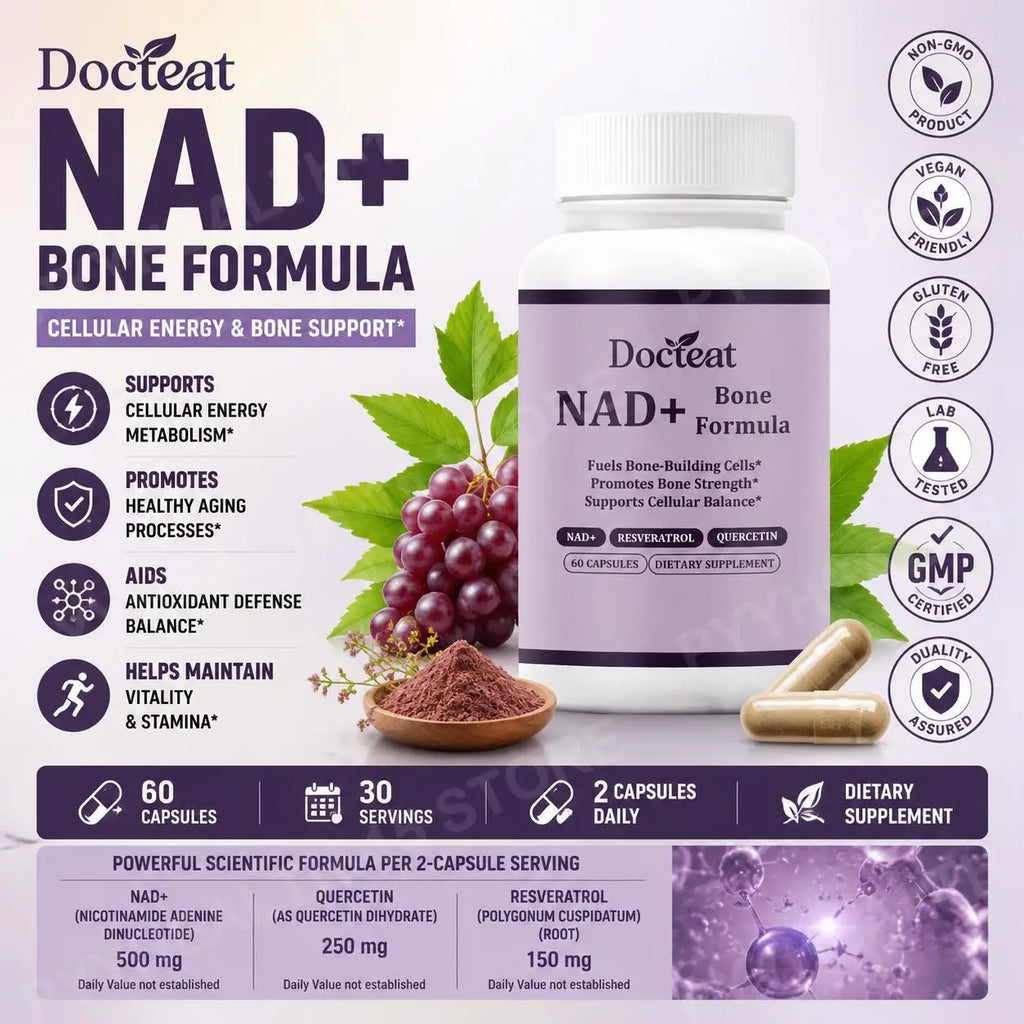 Docteat NAD+ Bone Formula 500mg – Quercetin & Resveratrol Caps Dietary Supplement Qst