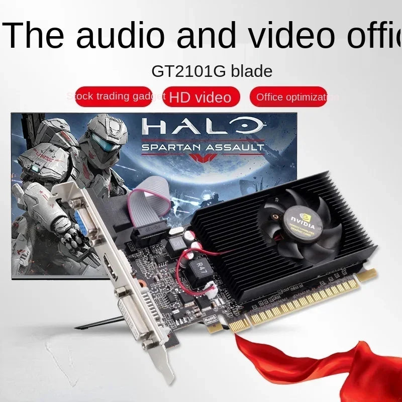 GT210 DDR2 1GB Dual-Screen Half-Height Graphics Card Graphics Card Qme