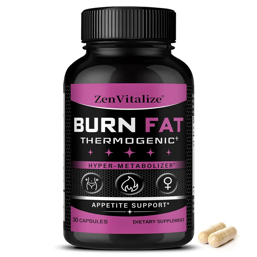 Thermogenic Metabolism Booster – Psyllium, Ginger & Cabbage Palm Metabolism Supplement Qst 30 count-1 bottle