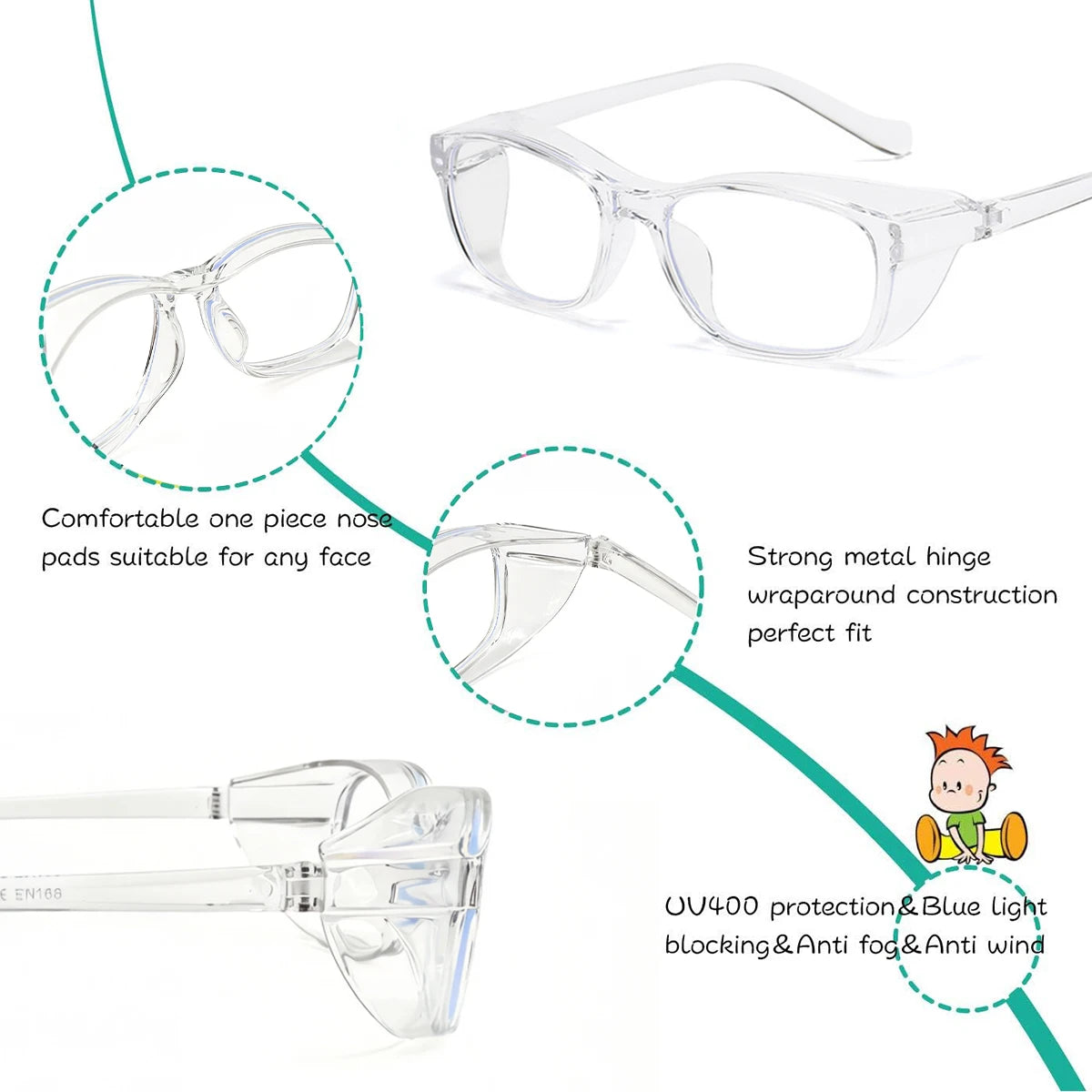 VOPHA Kids Safety Goggles – Anti-Fog, Blue Light & UV Shield Kids Safety Goggles Qst