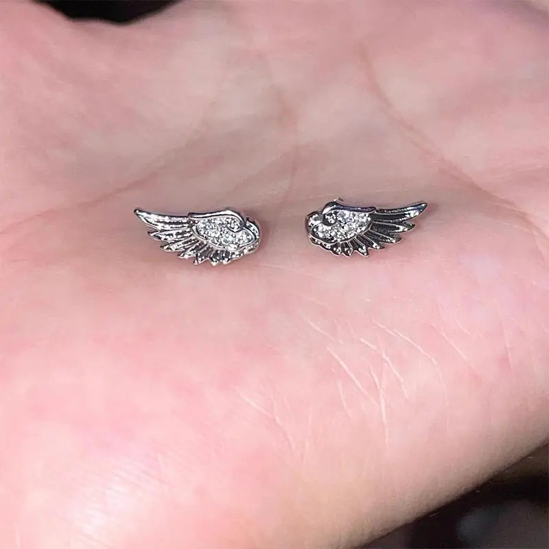 Angel Wings Ear Studs – Shiny Vintage Luxury Couple Jewelry Stud Earrings Qme