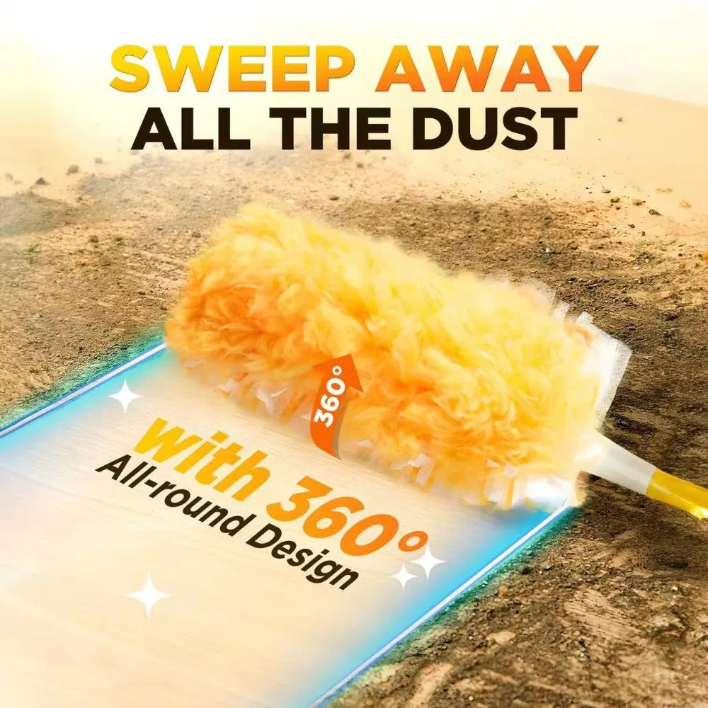 Double-Sided 360° Microfiber Ceiling & Corner Duster Microfiber Duster Qme