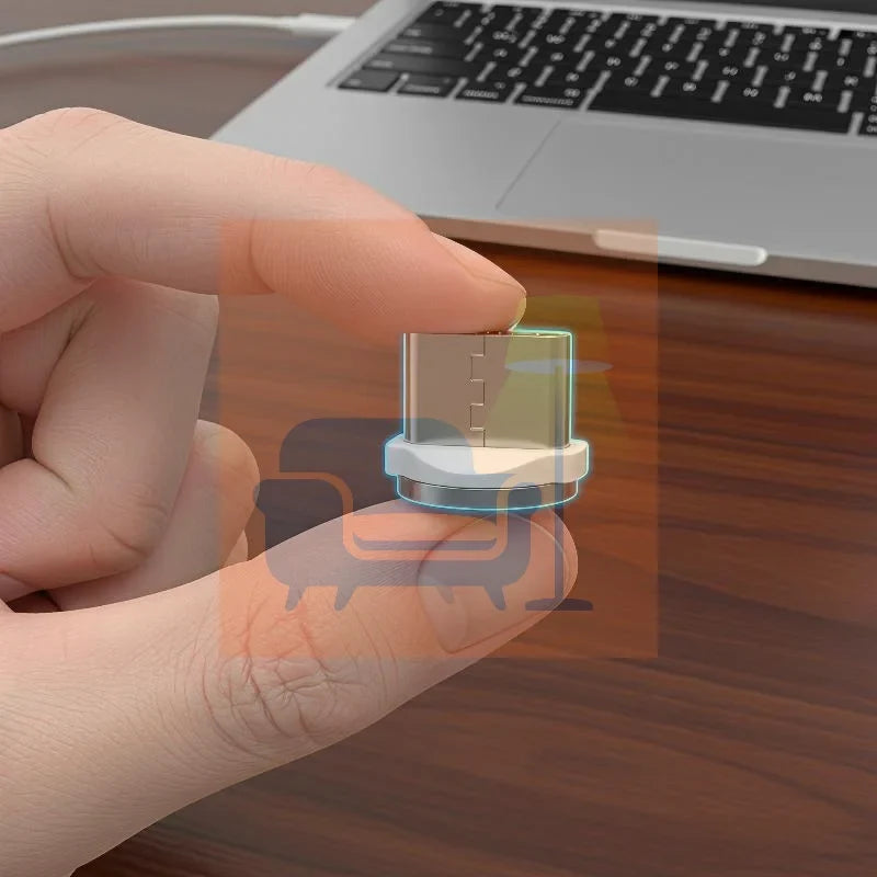 USB-C Magnetic Charging Head 2.4A Fast Charge & Data Transfer Magnetic USB-C Connector Qme