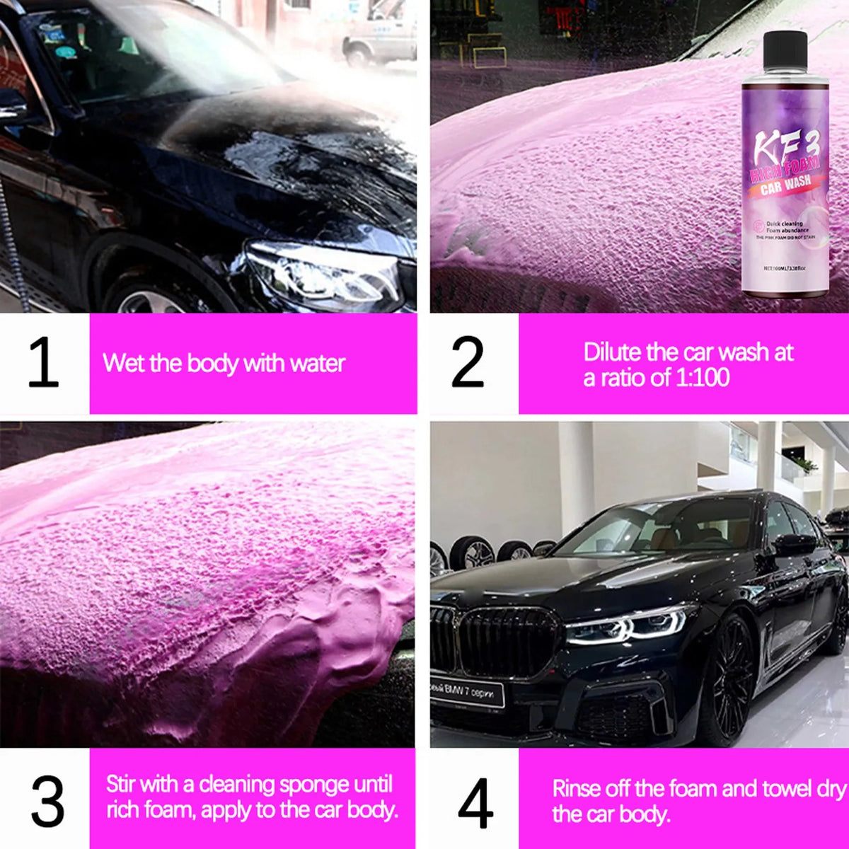 Concentrated Foam Pre-Wash Soap for Car & Motorcycle Car Pre-Wash Foam Qme