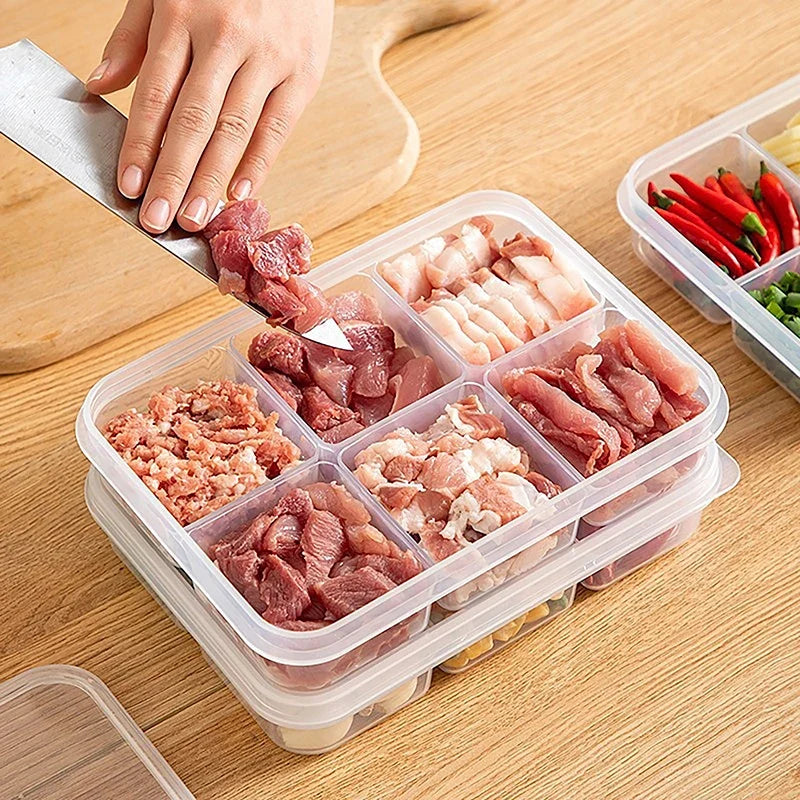 Plastic Freezer Food Storage Box – Airtight Fresh-Keep Lid Food Storage Container Qme