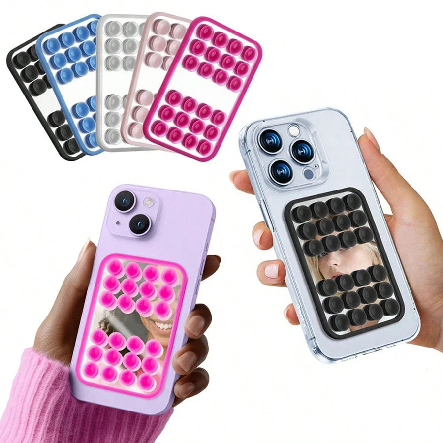 24 Suction Cup Silicone Phone Holder – Mirror Mount Stand Silicone Phone Stand Qme