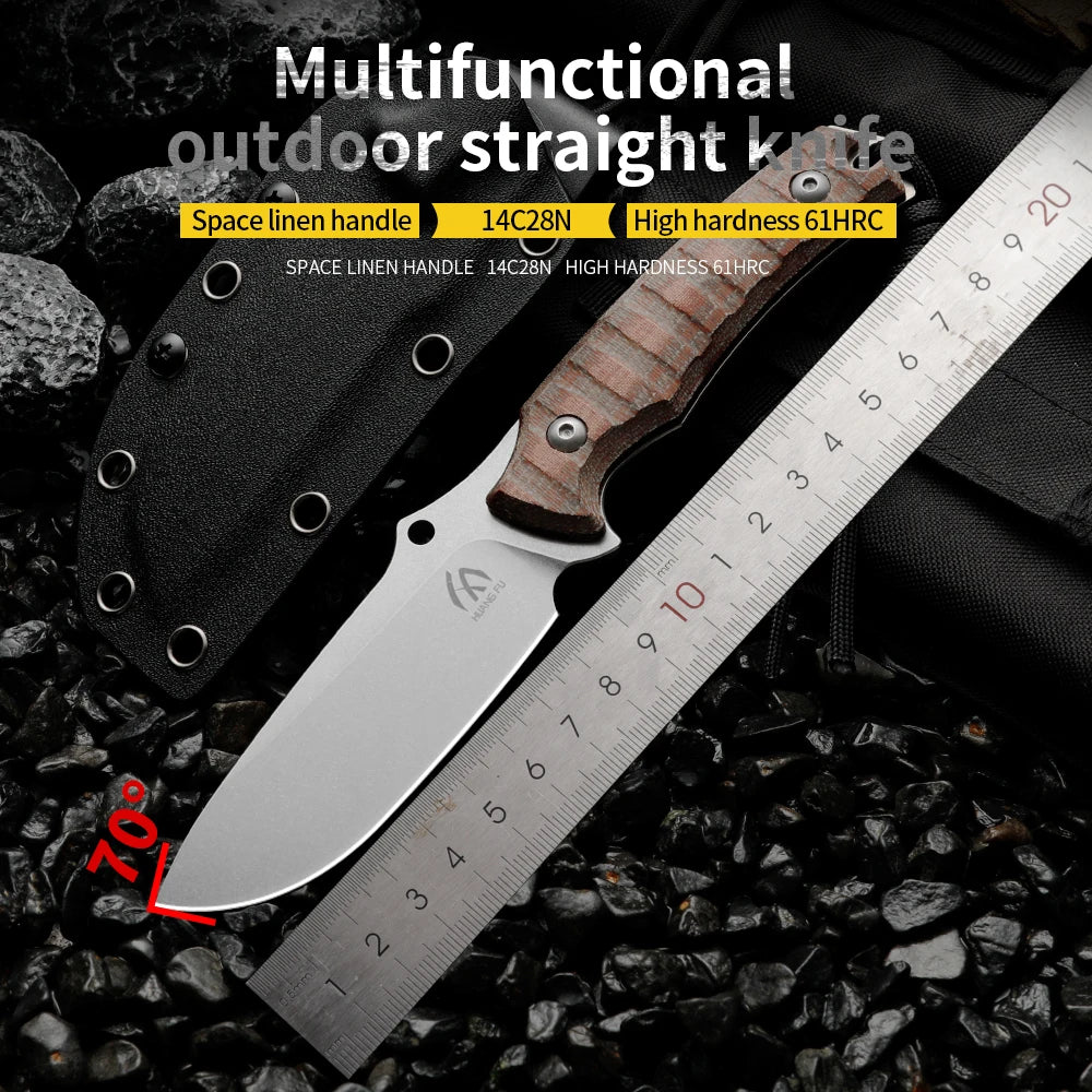 Fixed Blade Outdoor Knife – Steel Camping & Hiking Multi Tool Fixed Blade Knife Qst