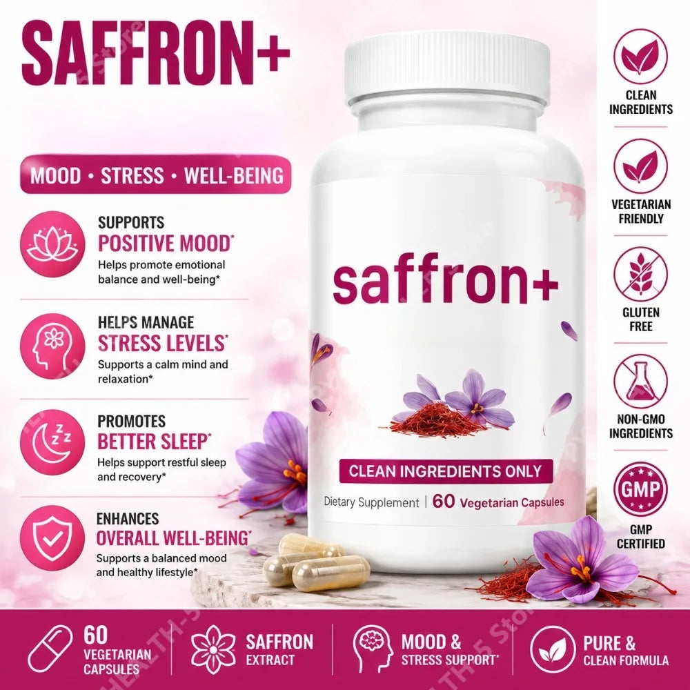 Saffron Extract 88.5mg Capsules – 60ct Vegetarian Supplement Herbal Supplement Qst