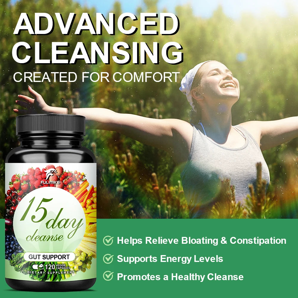 Fulimiks 15-Day Cleanse Capsules – Probiotics & Gut Health (10 Pk) Digestive Supplement Qst