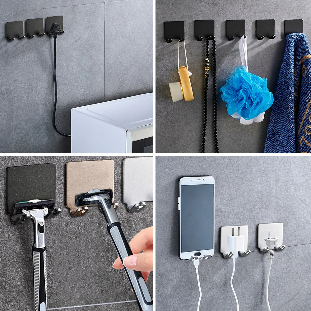 Adhesive Wall Hooks Space Aluminium Coat Rack – 20 Colors Adhesive Wall Hook Qme