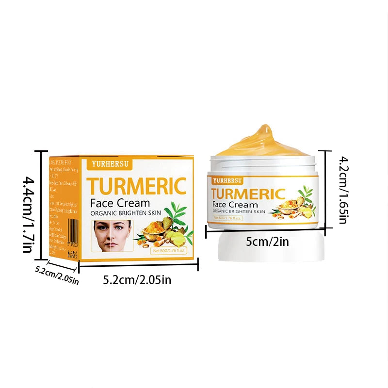 YURHERSU Turmeric Brightening Face Cream 50ml – Dark Spot Cream Brightening Face Cream Qst