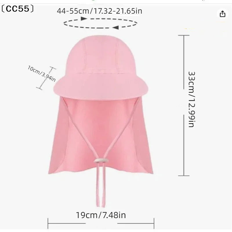 Kids UV-Protective Wide Brim Sun Hat – Breathable Ice Silk Kids Sun Hat Qst