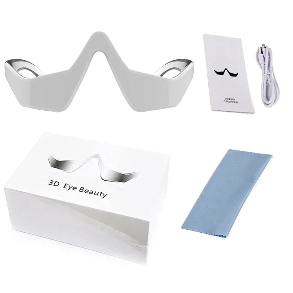 3D Red Light EMS Eye Massager – Dark Circles & Wrinkles Eye Massager Device Qst White