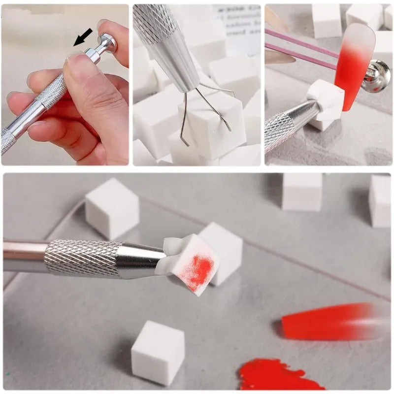 Sponge Gradient Nail Art Stamper & Gel Polish Brush Set Nail Art Stamper Set Qme