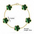 18K Gold Plated Five-Leaf Clover Necklace | Women's Gift Pendant Necklace Qme 10 45cm