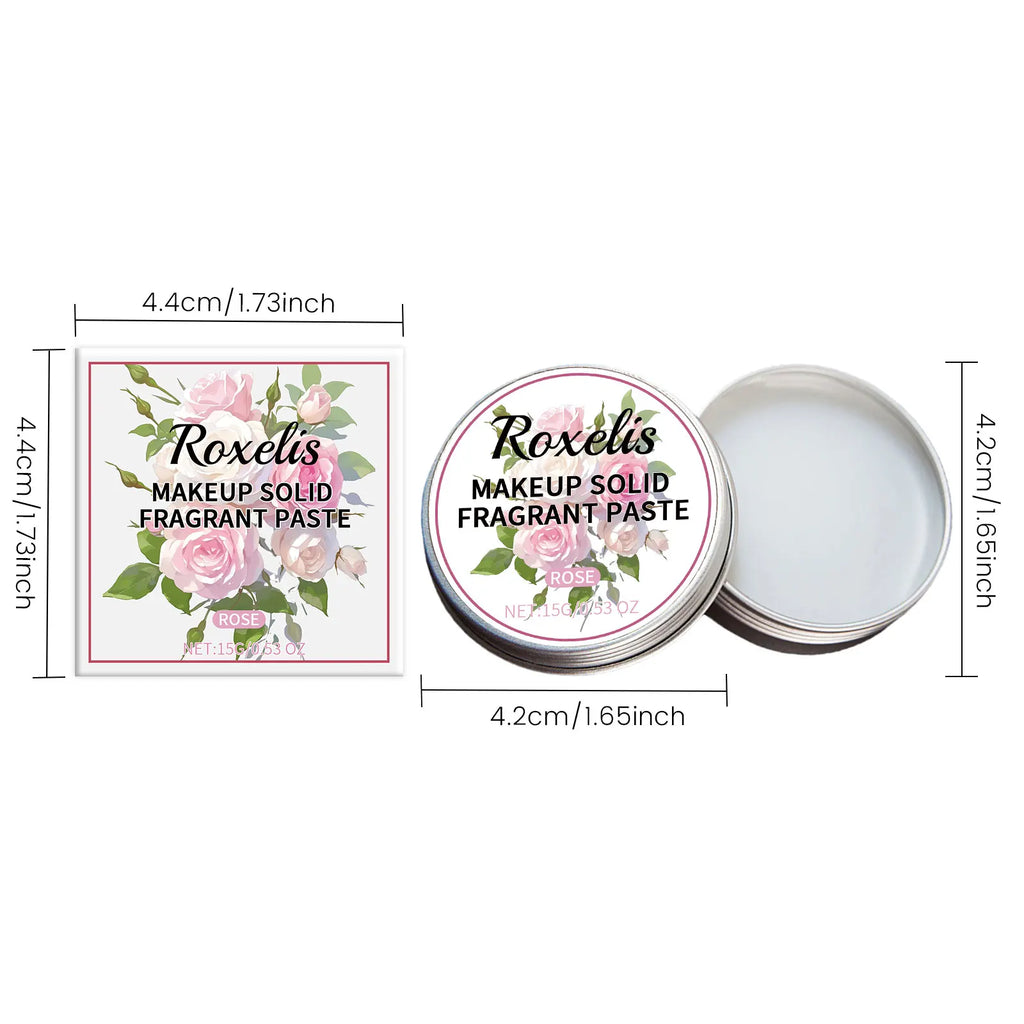 ROXELIS Rose Solid Perfume Balm – Portable Travel Fragrance Solid Perfume Balm Qst 15g Rose