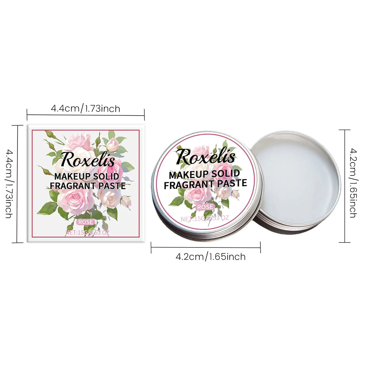 ROXELIS Rose Solid Perfume Balm – Portable Travel Fragrance Solid Perfume Balm Qst 15g Rose