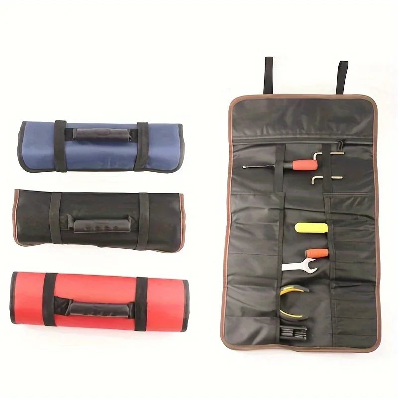 Roll-Up Tool Bag – 22-Pocket Wrench & Spanner Organizer Roll-Up Tool Bag Qme