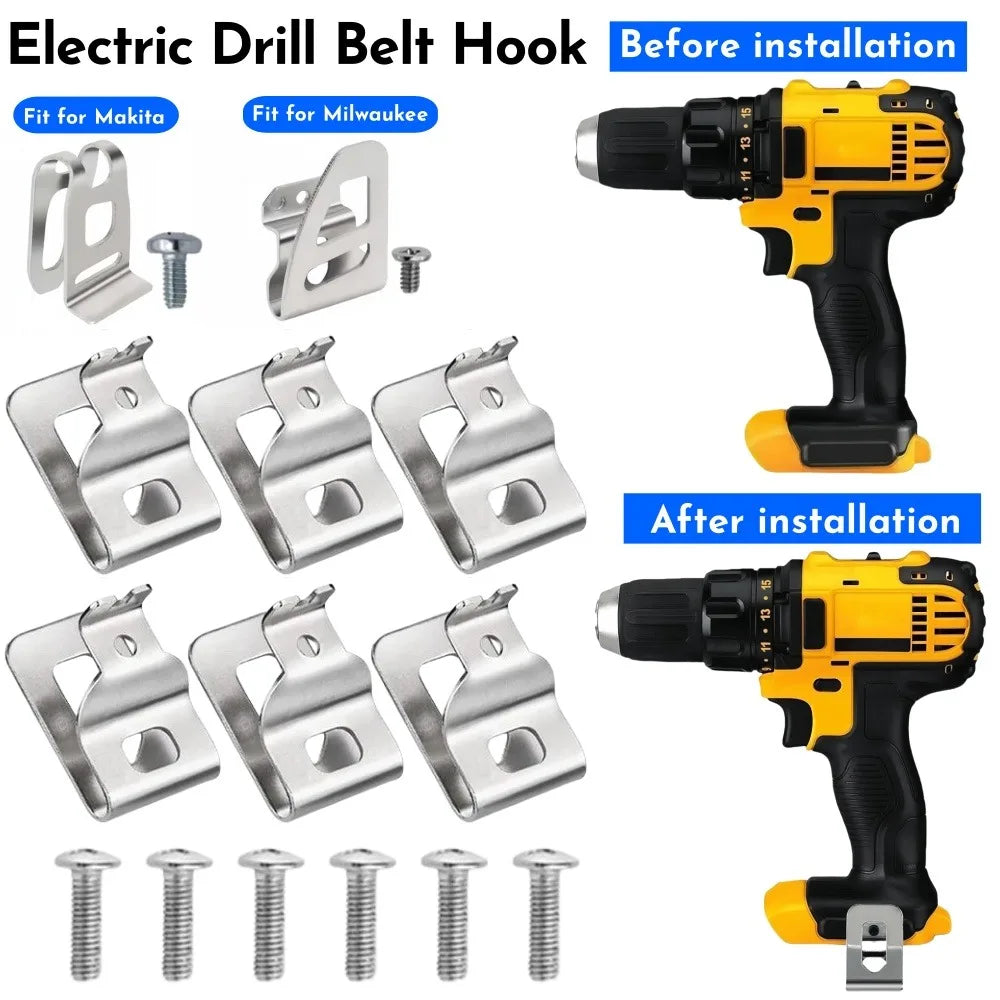 2-Pack Electric Drill Belt Hook & Wrench Holder Clips Tool Belt Hook Qme