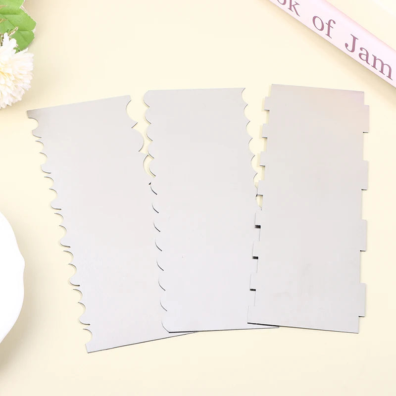 Stainless Steel Double-Sided Cake Scraper & Comb Tool Cake Decorating Tool Qst