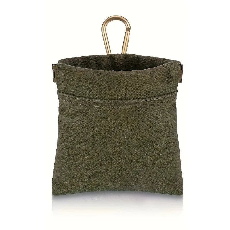 Dog Training Treat Bag – Waterproof Canvas Waist Snack Pouch Dog Training Treat Bag Qme green