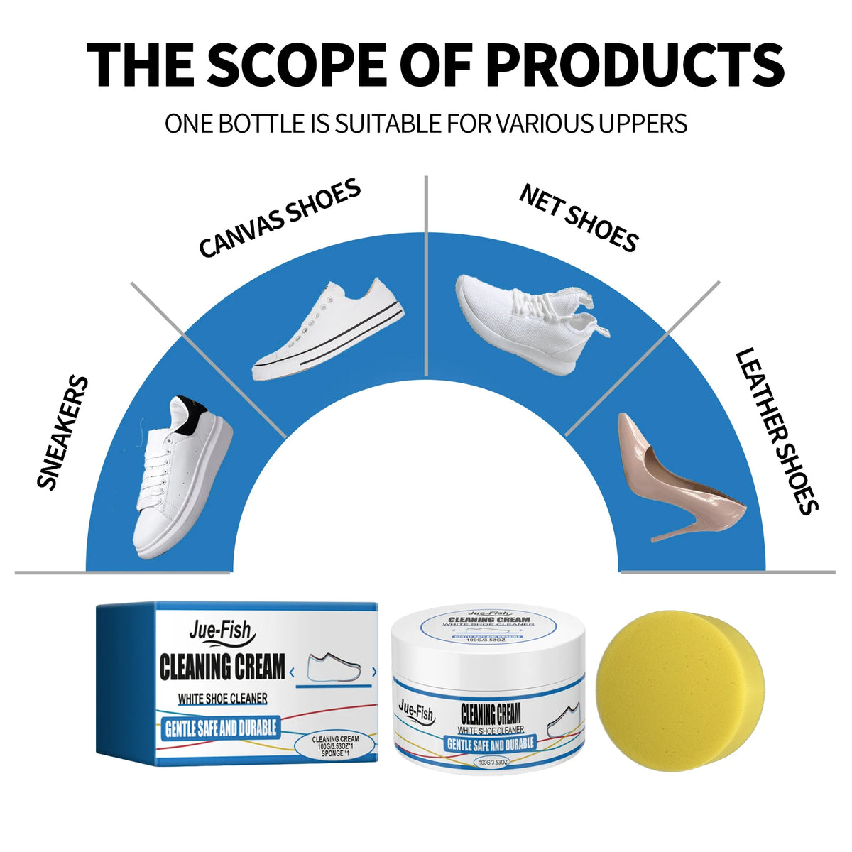 Sneaker Cleaning Cream – Stain Removal & Yellow Edge Brightener Shoe Cleaning Cream Qst