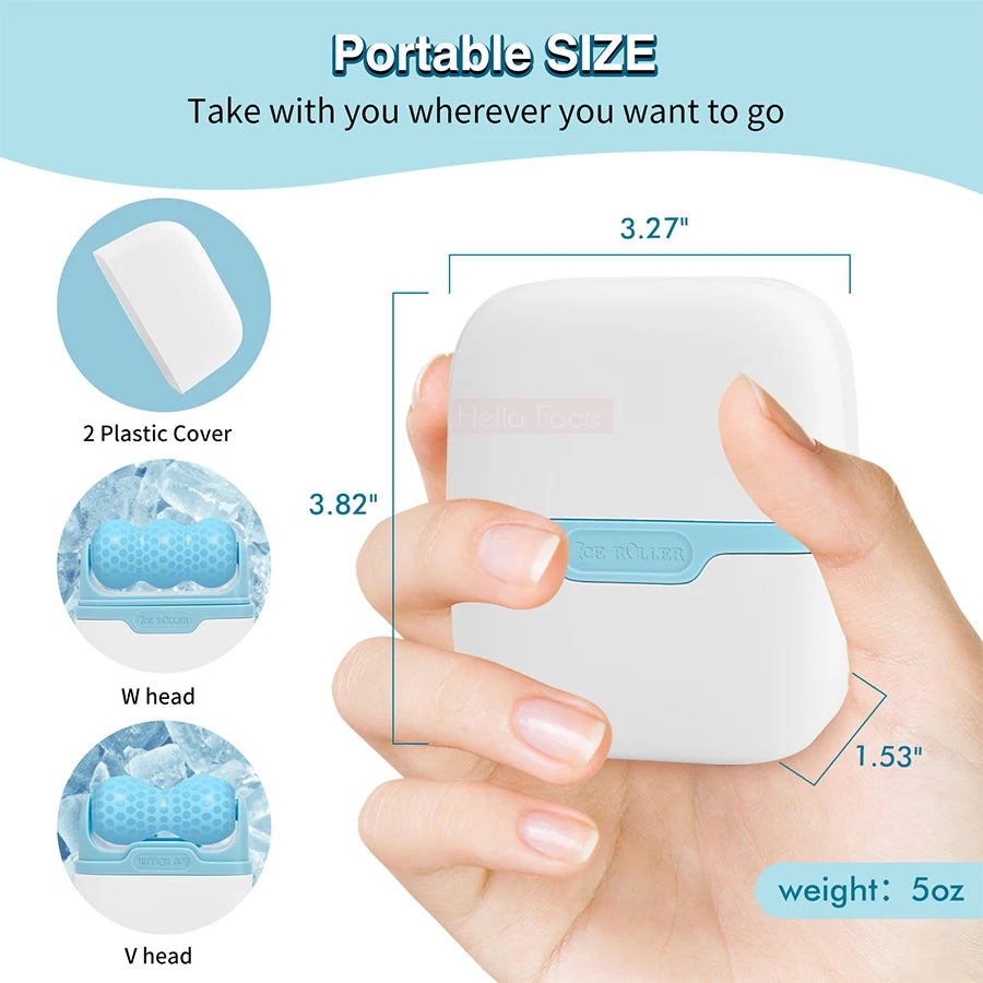 S30 Dual-Head Ice Roller Facial Massager – W+V Shape Ice Facial Roller Qst