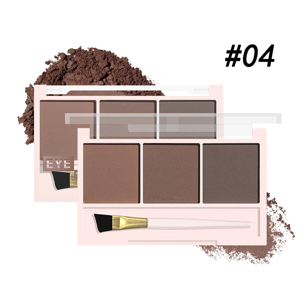 3-Color Eyebrow Powder Palette & Brush – Waterproof | Qme Eyebrow Powder Palette Qme 04