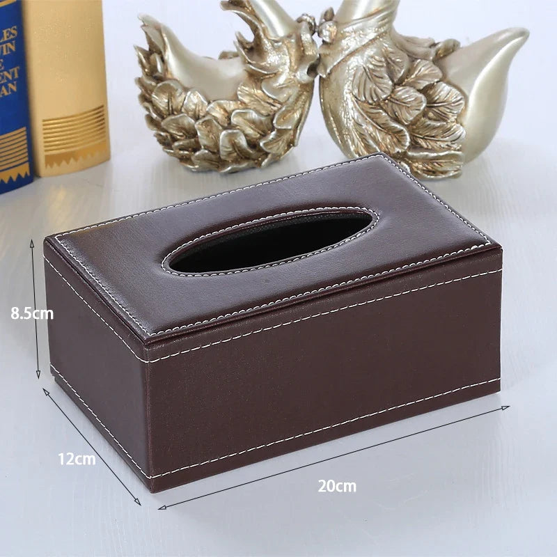 Leather Tissue Box Cover – Car & Home Paper Dispenser Tissue Box Cover Qme one size C