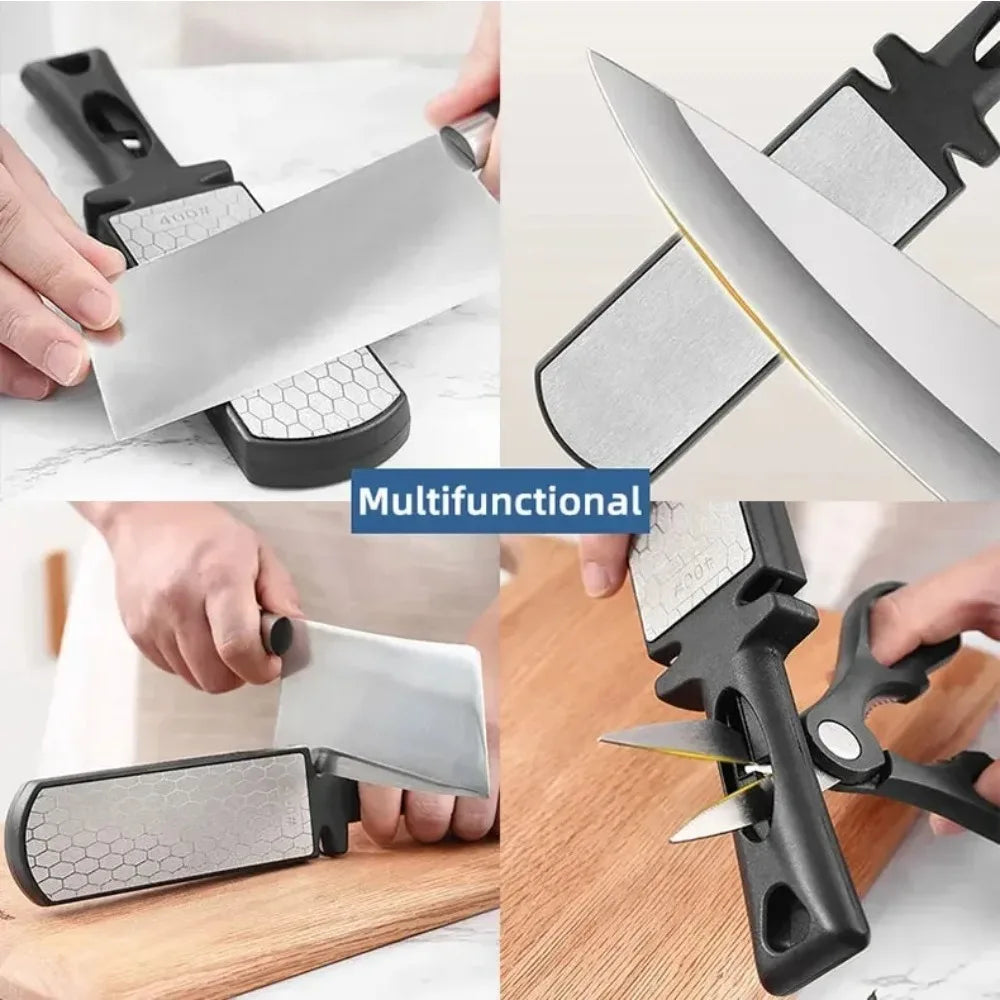 5-in-1 Diamond Knife Sharpener | 400 & 1000 Grit Multi-Tool Knife Sharpener Qme