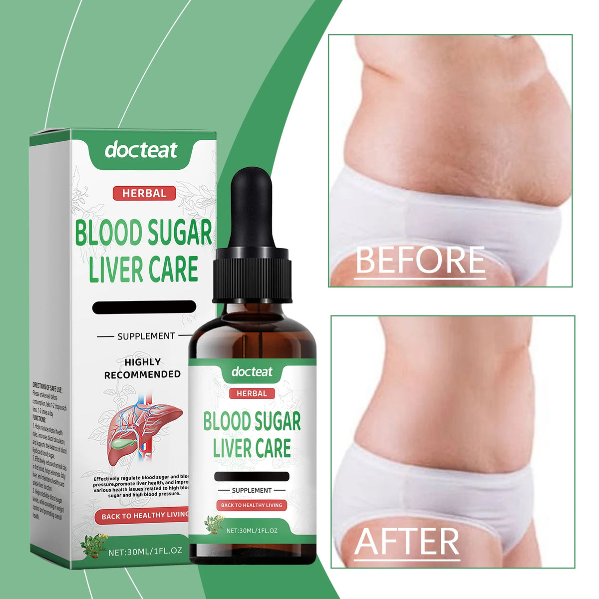 Docteat Sugar Liver Care Supplement – Natural Herbal Formula Herbal Supplement Qst