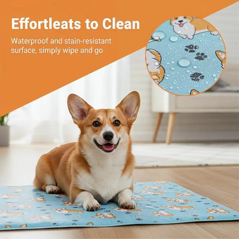 Pet Cooling Gel Mat for Dogs & Cats – Waterproof Reusable Pet Cooling Mat Qme