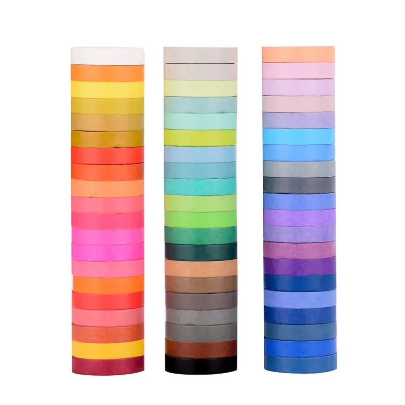 Rainbow Skinny Washi Tape Set for Scrapbooking & Journaling Decorative Washi Tape Qme