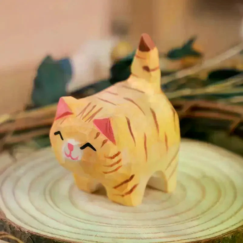 Cute Cat Figurine Miniature Kitten Ornament – Home Decor Gift Decorative Figurine Qme