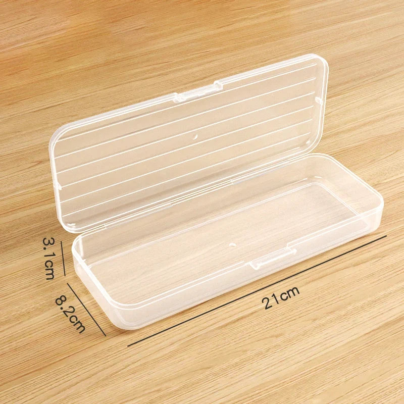 Clear PVC Pen Holder & Makeup Brush Storage Bucket | 2 Sizes Desktop Storage Organizer Qme S Transparent