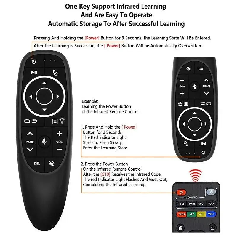 GAMINJA G10S Air Mouse Wireless Voice Remote Gyroscope IR Wireless Air Mouse Remote Qme Default Title