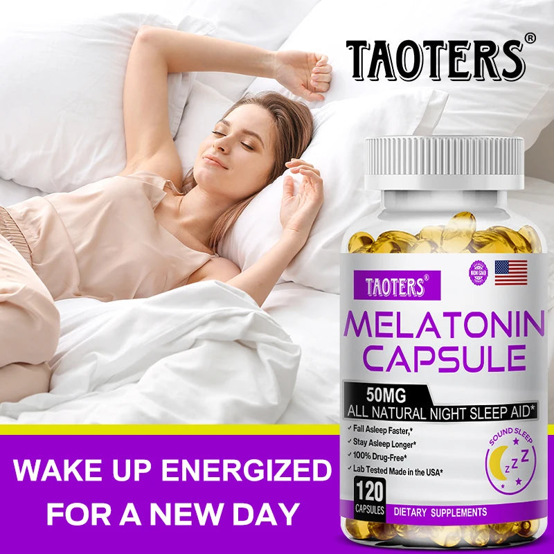 Melatonin Capsules 120ct – Non-GMO Sleep Support | Taoters Sleep Support Supplement Qst