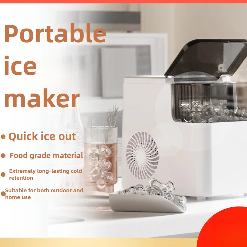 HAOYUNMA Portable Mini Ice Maker – Compact Automatic Portable Ice Maker Qst