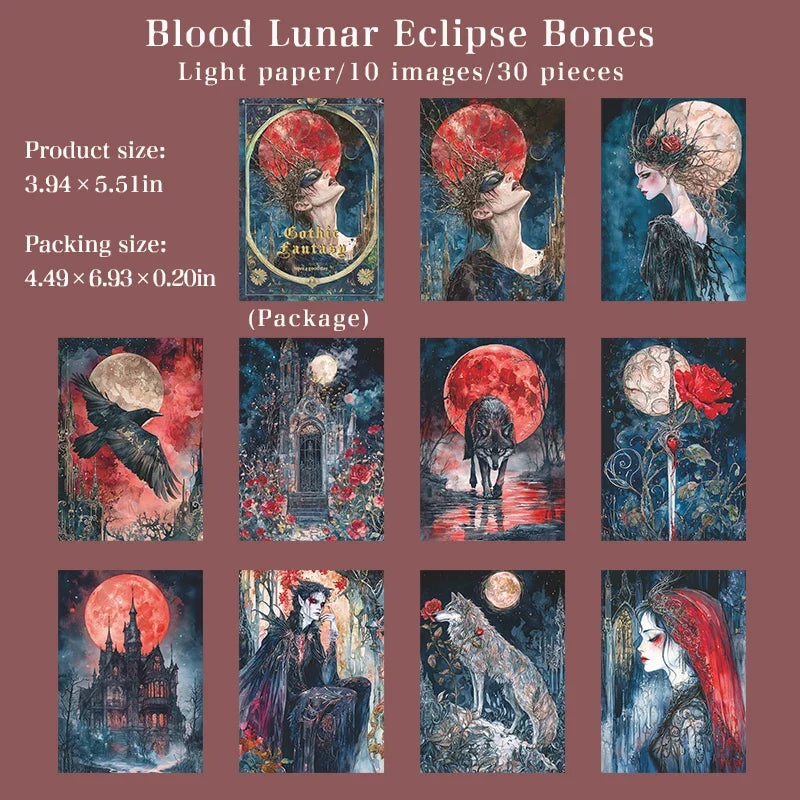 Gothic Dark Fantasy Writing Paper 30 Sheets – DIY Journal Decorative Craft Paper Qme 2