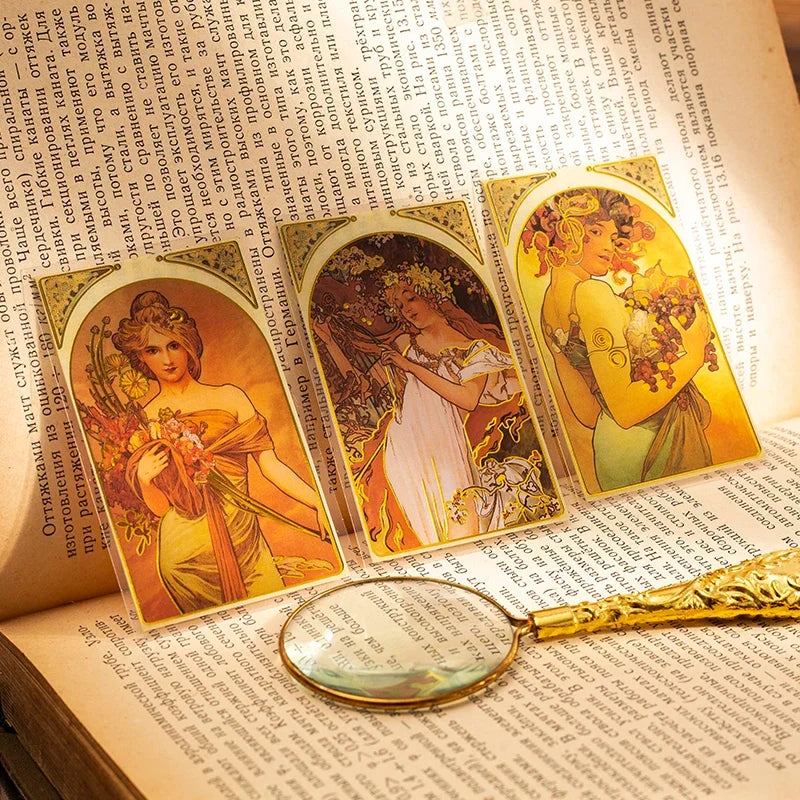 Mucha Theme Scrapbooking Stickers – DIY Decorative Labels Decorative Craft Stickers Qme