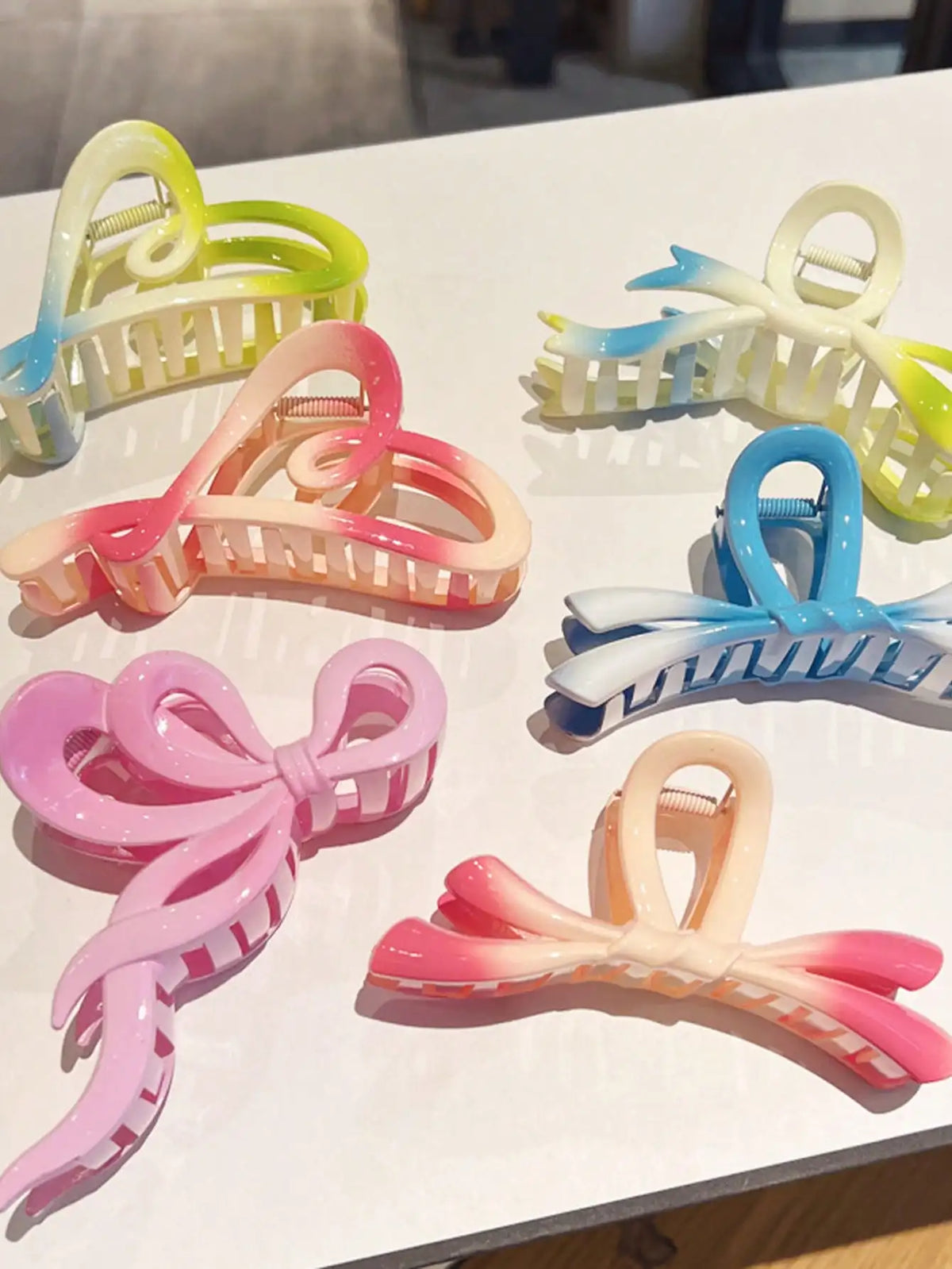 Dopamine Gradient Heart Shaped Hair Clip | Spring Summer Hair Clip Qme