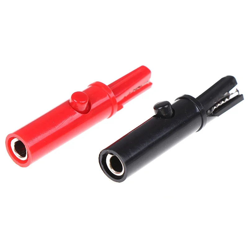 Push Button Full Protective Alligator Clips for Multimeter 2Pc Multimeter Test Clips Qme