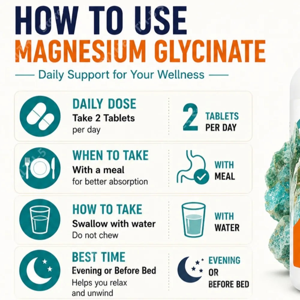 Magnesium Glycinate 180 Tablets – Chelated Bisglycinate Daily Mineral Mineral Supplement Qst